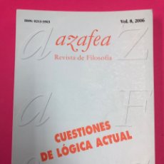 Libros de segunda mano: A AFEA REVISTA DE FILOSOFÍA. VOL. 8, 2006. ED. UNIVERSIDAD SALAMANCA.