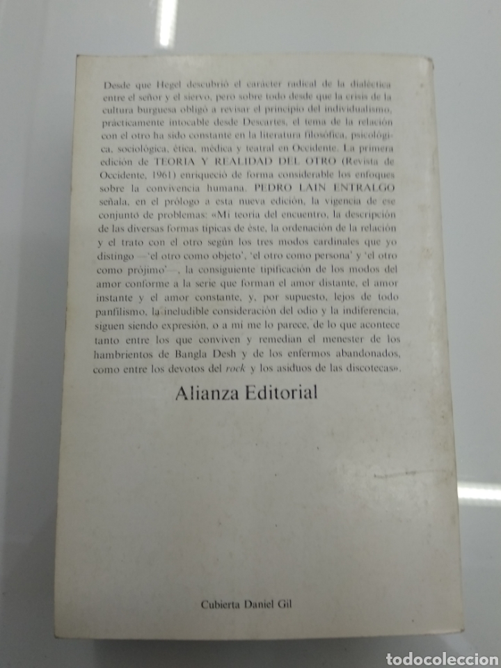 Libros de segunda mano: TEORIA Y REALIDAD DEL OTRO PEDRO LAIN ENTRALGO ALIANZA UNIVERSIDAD 1988 OBRA COMPLETA - Foto 6 - 154782141