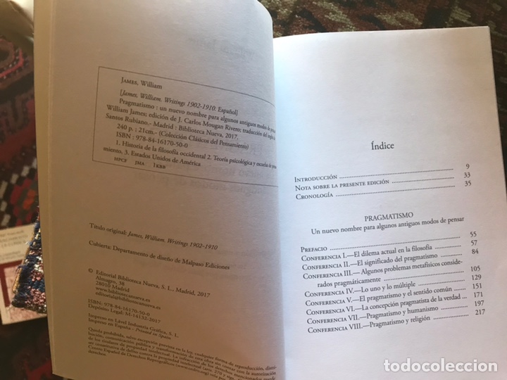 Libros de segunda mano: William James. Pragmatismo. Como nuevo - Foto 5