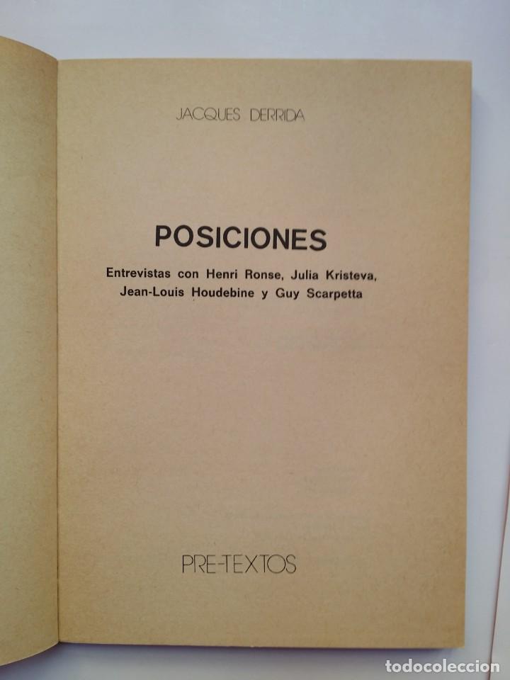 Libros de segunda mano: POSICIONES - JACQUES DERRIDA - PRE-TEXTOS (1977) - Foto 3