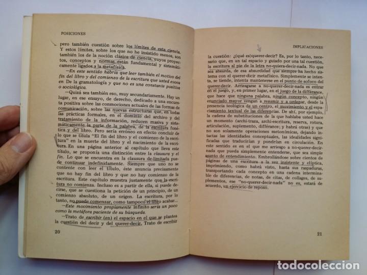 Libros de segunda mano: POSICIONES - JACQUES DERRIDA - PRE-TEXTOS (1977) - Foto 6