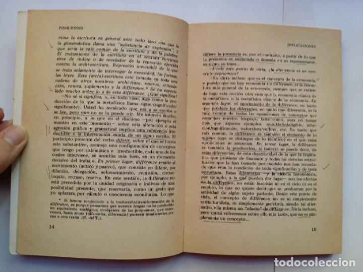 Libros de segunda mano: POSICIONES - JACQUES DERRIDA - PRE-TEXTOS (1977) - Foto 7