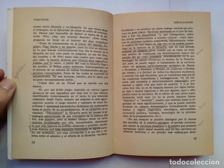 Libros de segunda mano: POSICIONES - JACQUES DERRIDA - PRE-TEXTOS (1977) - Foto 8