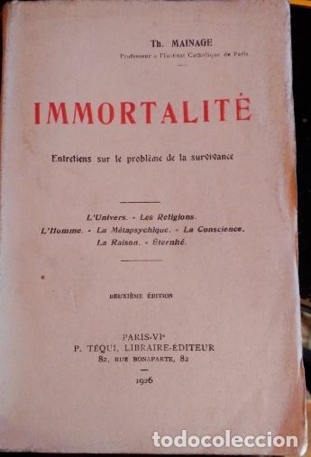 Libros de segunda mano: IMMORTALITE. - MAINAGE, TH. - Foto 1