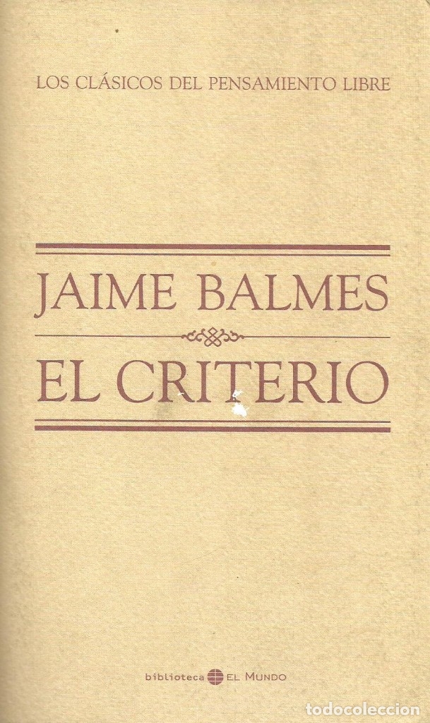 Libros de segunda mano: El criterio. Jaime Balmes - Foto 1