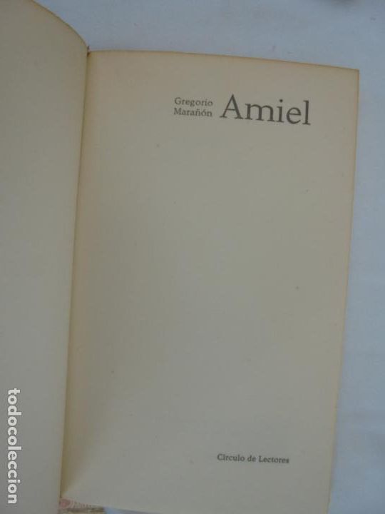 Libros de segunda mano: AMIEL - GREGORIO MARA&Ntilde;&Oacute;N - CIRCULO DE LECTORES 1962. - Foto 2