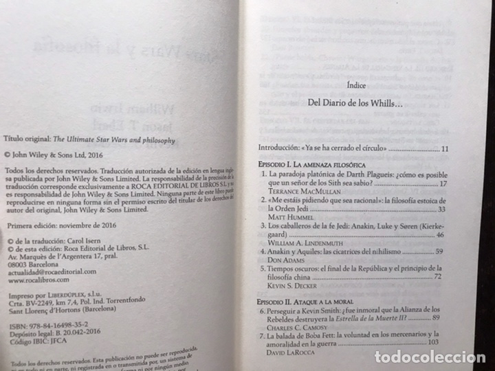 Libros de segunda mano: Star Wars y la filosof&iacute;a. William Irving - Foto 5