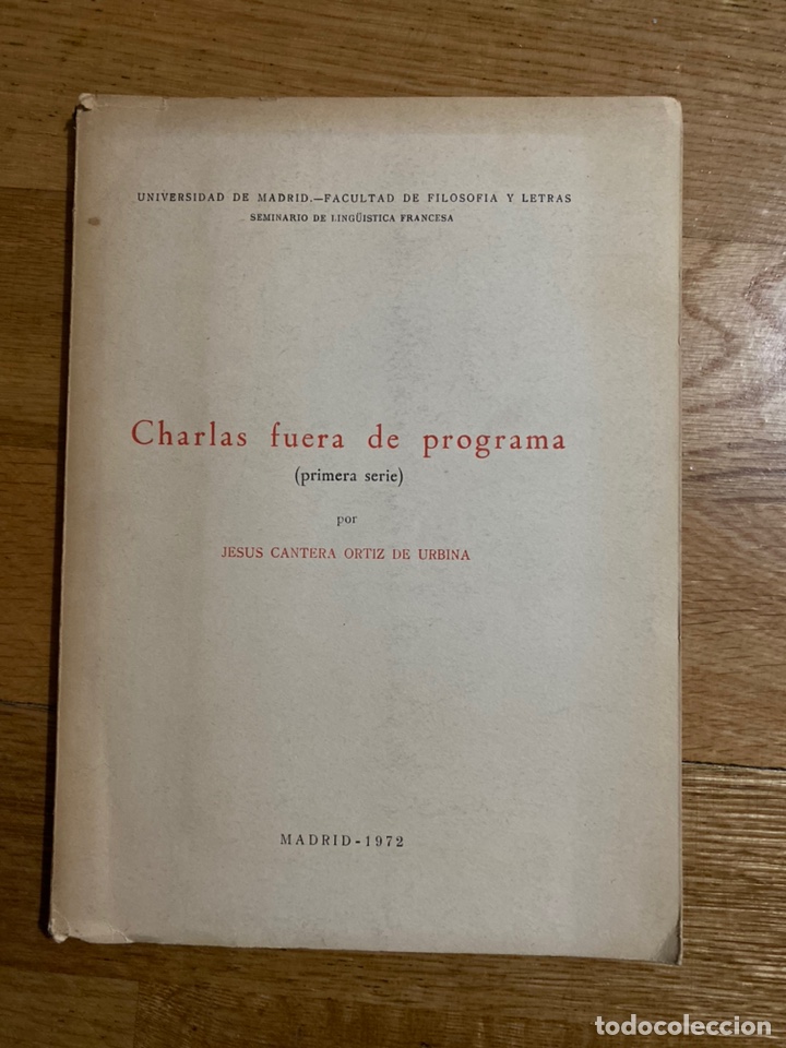 Libros de segunda mano: Charlas fuera de programa Jes&uacute;s Cantera Ortiz de Urbina - Foto 1