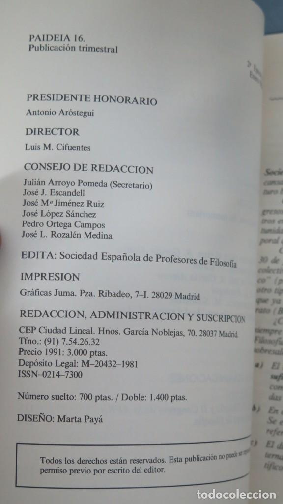 Libros de segunda mano: PAIDEIA. N&ordm;16 - Foto 3