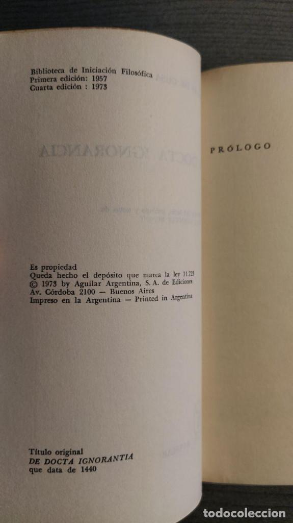 Libros de segunda mano: LA DOCTA IGNORANCIA  NICOLAS DE CUSA   AGUILAR - Foto 9
