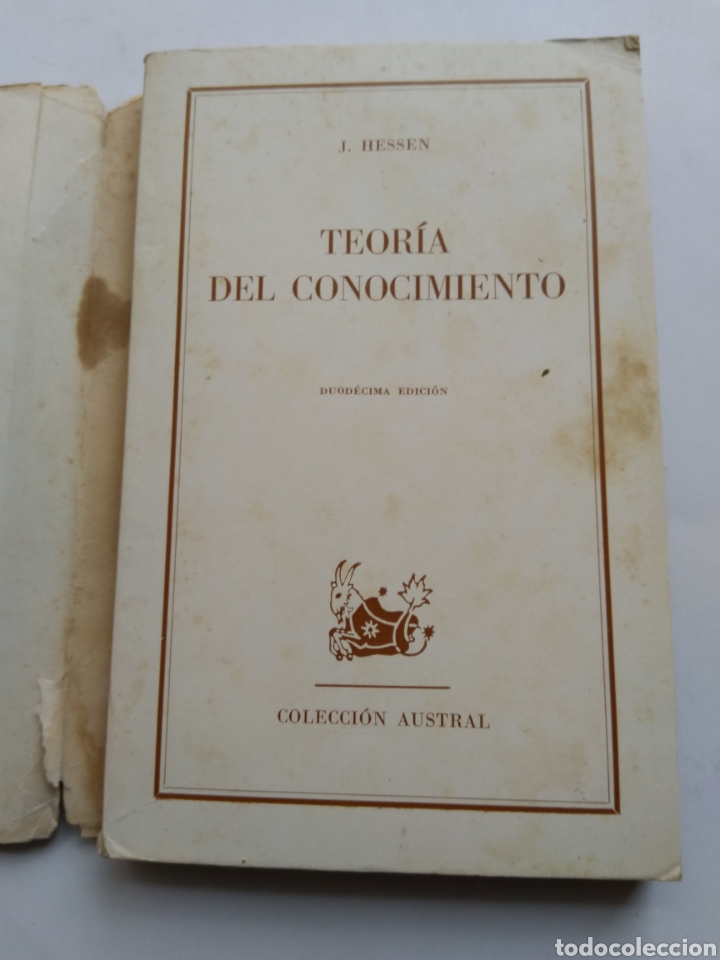 Libros de segunda mano: TEOR&Iacute;A DEL CONOCIMIENTO/J. HESSEN - Foto 2
