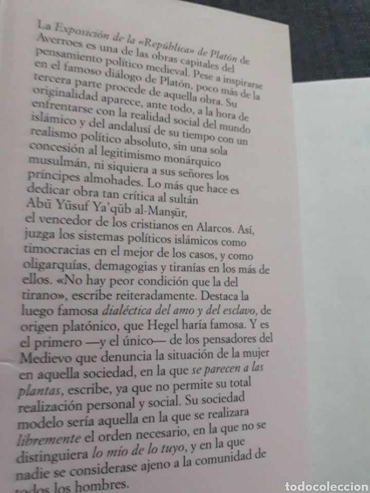 Libros de segunda mano: EXPOSICI&Oacute;N DE LA REP&Uacute;BLICA DE PLAT&Oacute;N .AVERROES . - Foto 2