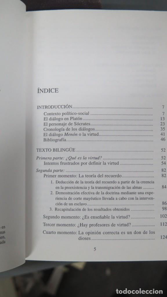 Libros de segunda mano: MENON. PLAT&Oacute;N - Foto 2