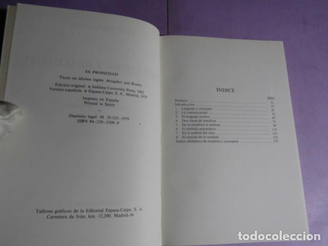 Libros de segunda mano: METAFORA Y REALIDAD;  PHILIP WHEELWRIGHT - Foto 3