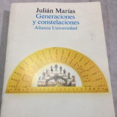 Libros de segunda mano: GENERACIONES Y CONSTELACIONES JULIAN MARIAS ALIANZA UNIVERSIDAD 1989. Lote 197285440