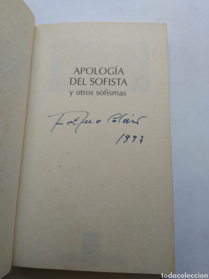 Libros de segunda mano: APOLOG&Iacute;A DEL SOFISTA Y OTROS SOFISMAS/FERNANDO SAVATER - Foto 2
