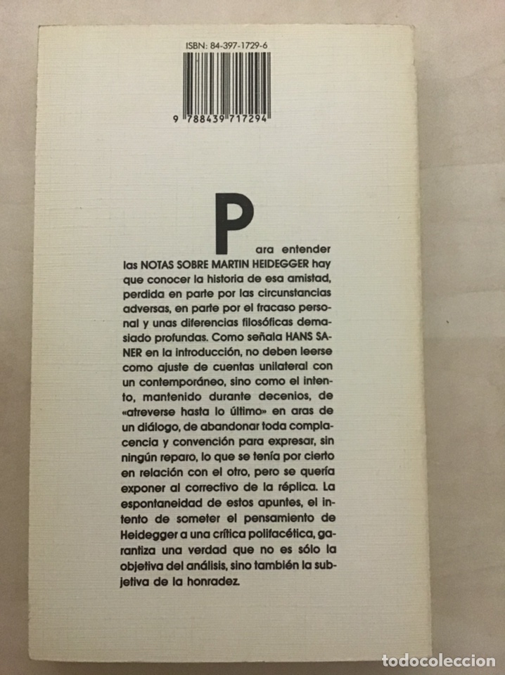 Libros de segunda mano: Notas sobre Heidegger - Foto 2