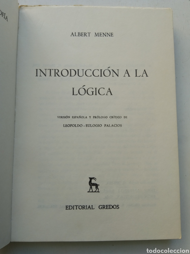 Libros de segunda mano: INTRODUCCI&Oacute;N A LA L&Oacute;GICA/ALBERT MENNE - Foto 2