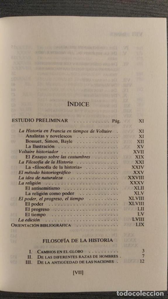 Libros de segunda mano: FILOSOFIA DE LA HISTORIA.  VOLTAIRE.  Tecnos. - Foto 5