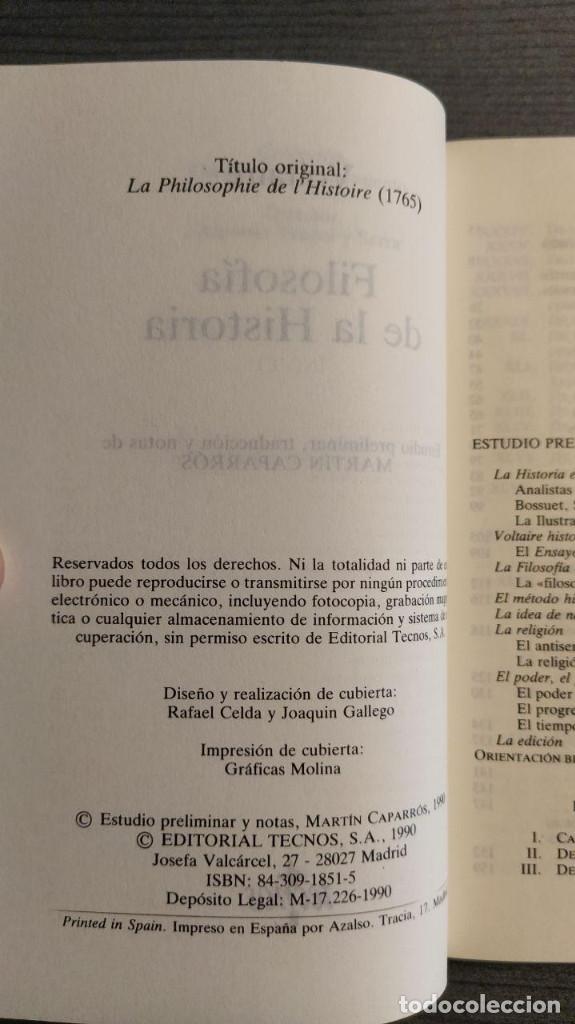 Libros de segunda mano: FILOSOFIA DE LA HISTORIA.  VOLTAIRE.  Tecnos. - Foto 9