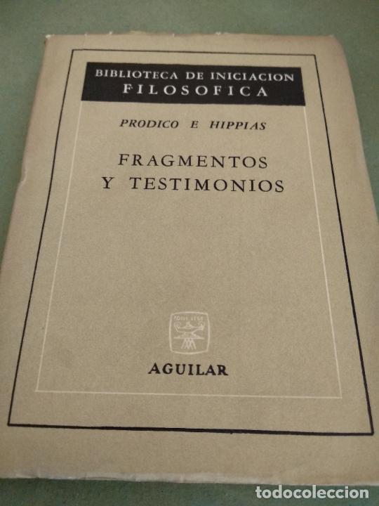 Libros de segunda mano: Prodico e Hippias - Fragmentos y testimonios - Foto 1