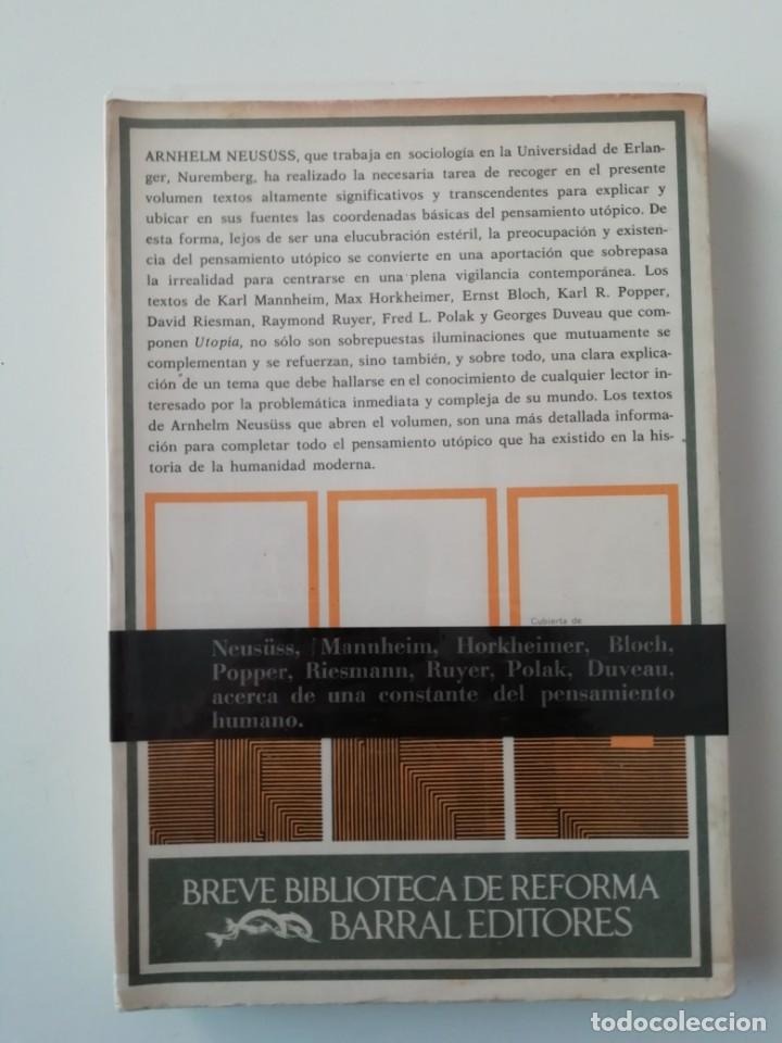 Libros de segunda mano: UTOP&Iacute;A - ARNHELM NEUS&Uuml;SS - ED. BARRAL 1971 - Foto 2
