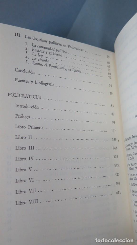 Libros de segunda mano: POLICRATICUS. JUAN DE SALISBURY - Foto 3