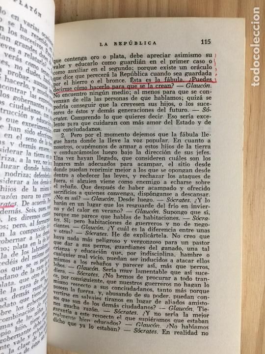 Libros de segunda mano: LA REP&Uacute;BLICA O EL ESTADO - Platon - Foto 5