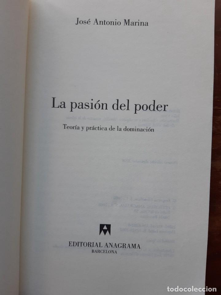 Libros de segunda mano: La pasi&oacute;n del poder Jos&eacute; Antonio Marina - Foto 2