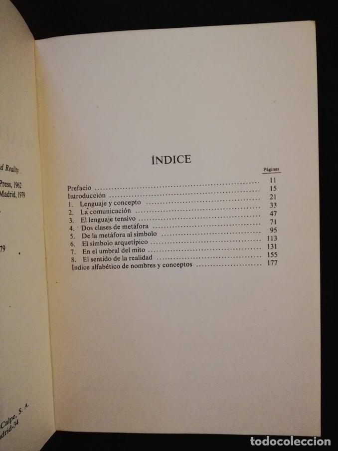 Libros de segunda mano: MET&Aacute;FORA Y REALIDAD - PHILIP WHEELWRIGHT - Foto 3