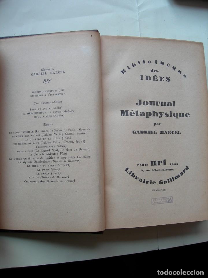 Libros de segunda mano: JOURNAL M&Eacute;TAPHYSIQUE DU REFUS A L &acute;INVOCATION / GABRIEL MARCEL - Foto 2