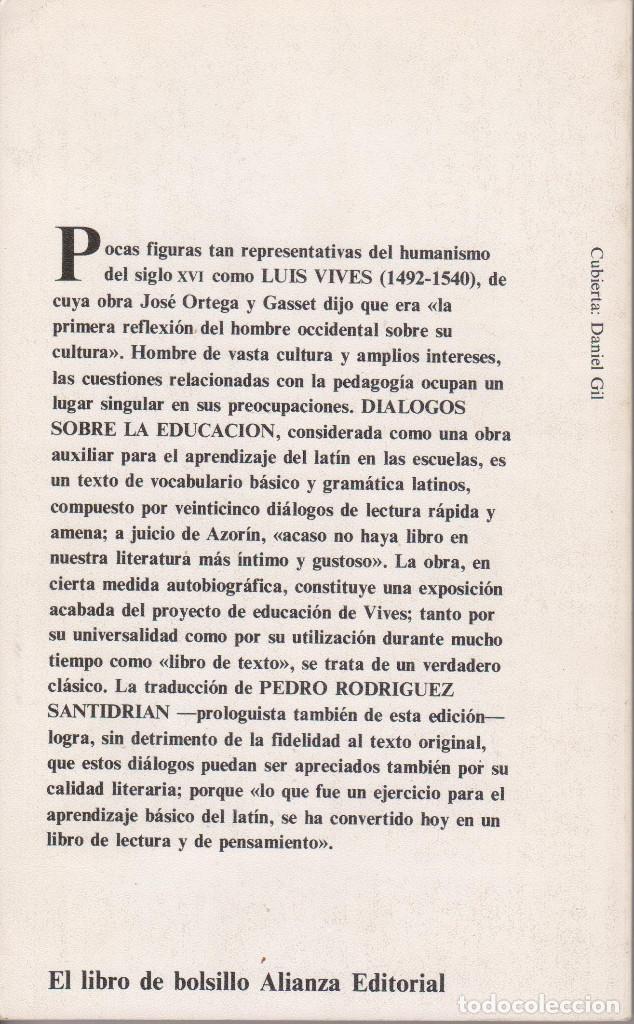Libros de segunda mano: Di&aacute;logos sobre la educaci&oacute;n - Luis Vives - Foto 2