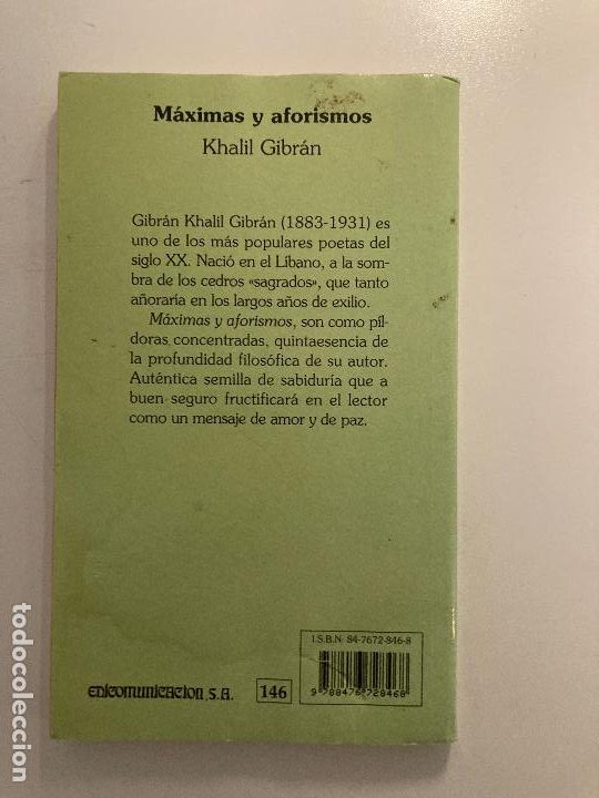 Libros de segunda mano: M&aacute;ximas y aforismos - Khalil Gibran - Foto 2