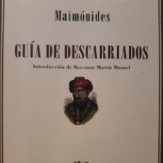 Libros de segunda mano: MAIMONIDES GUIA DE DESCARRIADOS BIBLIOTECA JUDAICA SEVILLA 2012 EC TM. Lote 230945670