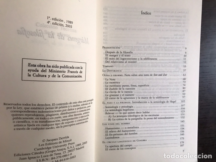 Libros de segunda mano: M&aacute;rgenes de la filosof&iacute;a. Jacques Derrida - Foto 3