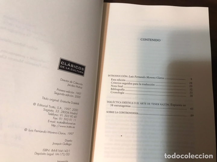 Libros de segunda mano: Dial&eacute;ctica er&iacute;stica. Arthur Schopenhauer. Trotta. Como nuevo - Foto 2