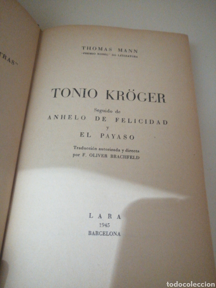 Libros de segunda mano: Tonio Kroger (1945) - Foto 1