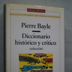 Libros de segunda mano: DICCIONARIO HISTÓRICO CRÍTICO. PIERRE BAYLE.. Lote 243575540