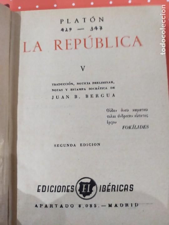Libros de segunda mano: La Rep&uacute;blica-Plat&oacute;n - Foto 2