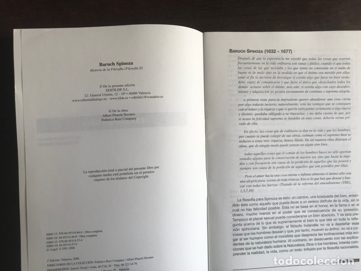 Libros de segunda mano: Baruch Spinoza. Albert Pitarch - Foto 3