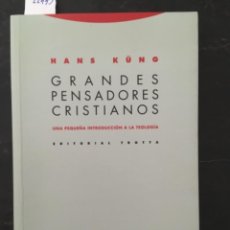 Libros de segunda mano: GRANDES PENSADORES CRISTIANOS, HANS KUNG, TROTTA. Lote 274927143