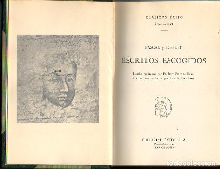 Libros de segunda mano: ESCRITOS ESCOGIDOS. - PASCAL. BOSSUET. - Foto 1