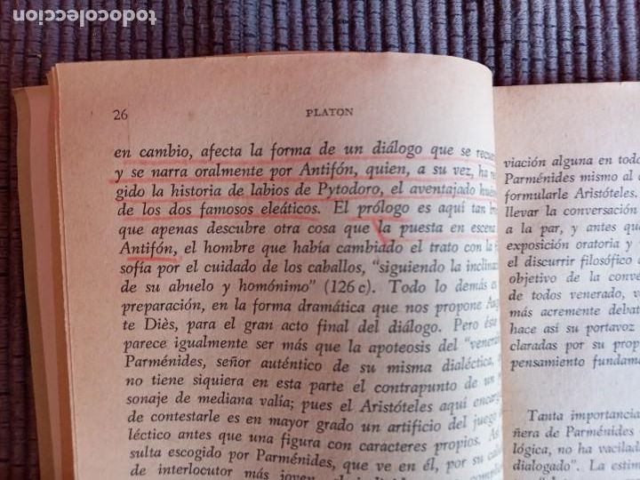 Libros de segunda mano: PARMENIDES. PLATON. AGUILAR 1966. - Foto 7