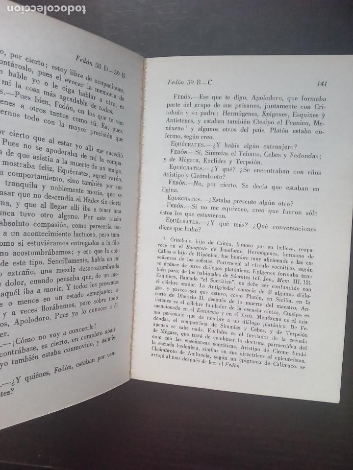 Libros de segunda mano: Platon. El Banquete, Fed&oacute;n y Fedro. - Foto 3