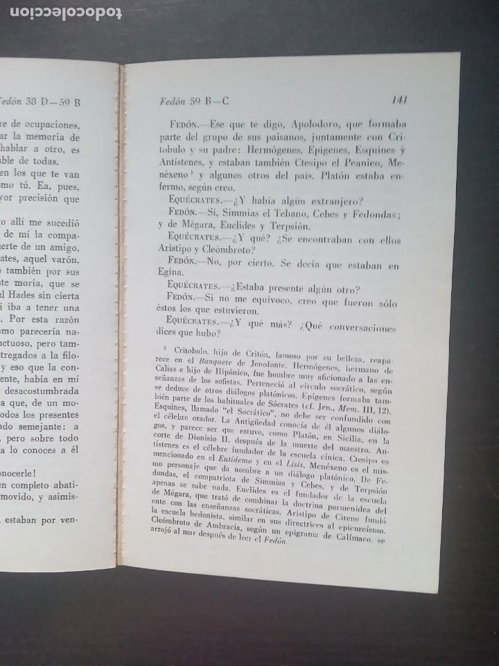 Libros de segunda mano: Platon. El Banquete, Fed&oacute;n y Fedro. - Foto 5
