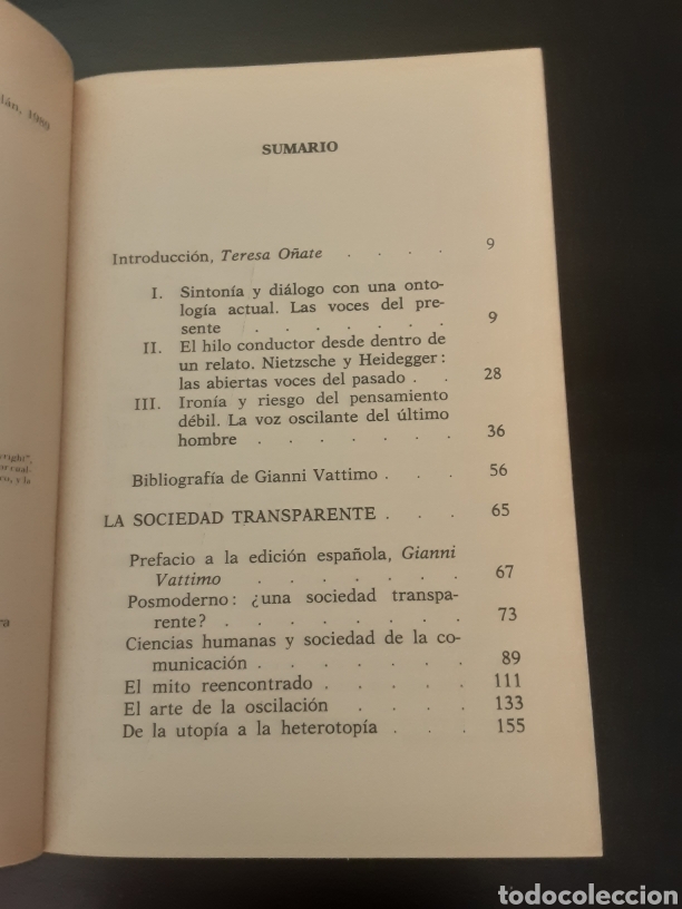 Libros de segunda mano: La sociedad transparente. -Gianno Vattimo- - Foto 5