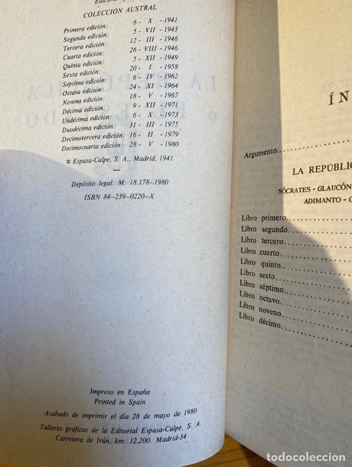 Libros de segunda mano: LA REP&Uacute;BLICA O EL ESTADO | Plat&oacute;n - Foto 3
