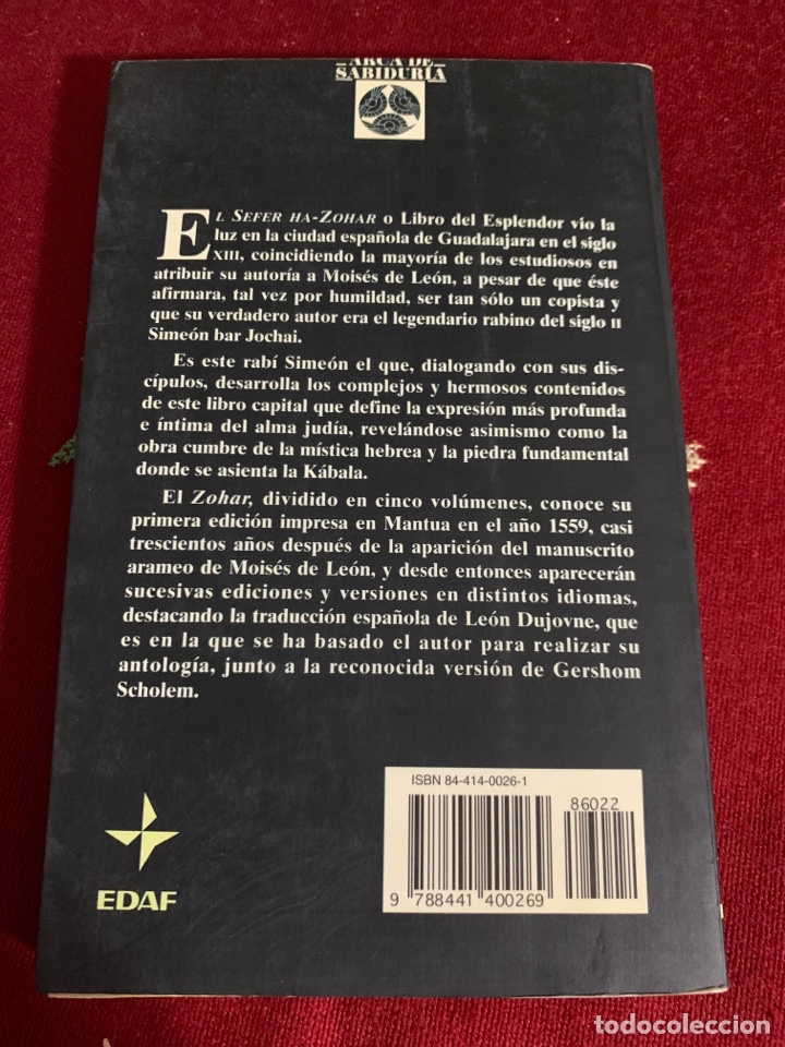Libros de segunda mano: Antolog&iacute;a del Zohar. Ed. EDAF - Foto 2