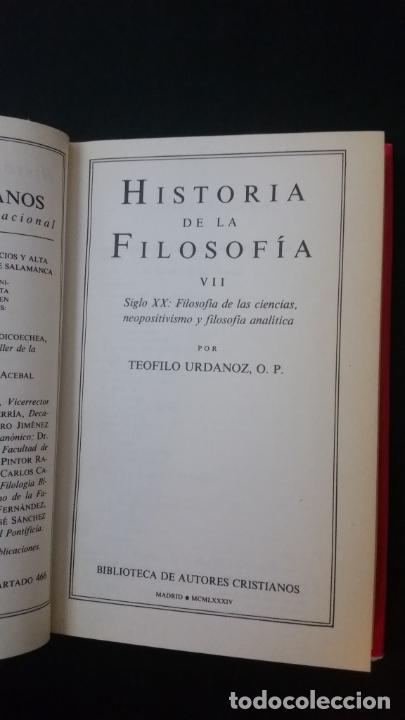 Libros de segunda mano: GUILLERMO FRAILE / TEÓFILO URDANOZ. Historia de la filosofía. 8 tomos - BAC - Foto 12 - 299480508
