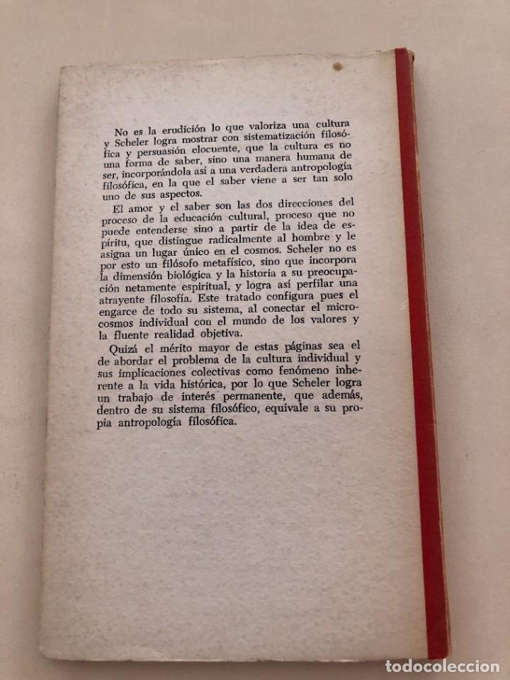Libros de segunda mano: El Saber y la Cultura.Max Scheller. - Foto 2
